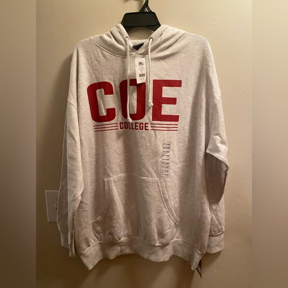 NWT Coe College Hooded Sweatshirt